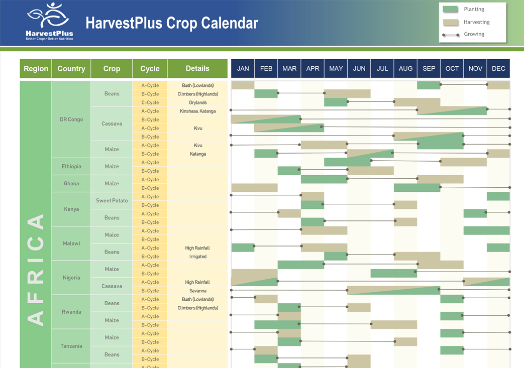 HarvestPlus Crop Calendar HarvestPlus